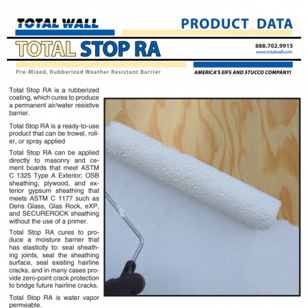 Total Stop RA-	Roller applied moisture barrier