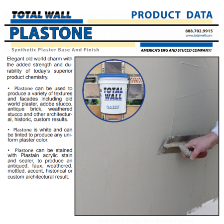 Plastone-Synthetic interior/exterior veneer plaster