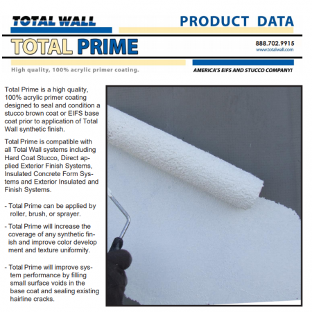 Total Prime-Primer used to seal and condition prior to finishing